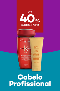 Produtos Cabelo Profissional com destaque promocional at&eacute; 40% sobre pre&ccedil;o de Venda ao P&uacute;blico Recomendado
